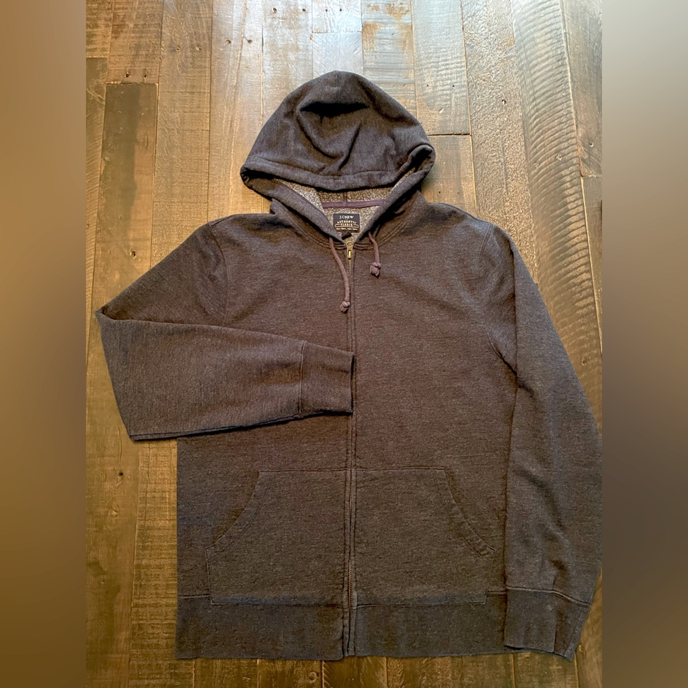 J.Crew athletic fleece hooded sweatshirt- navy large